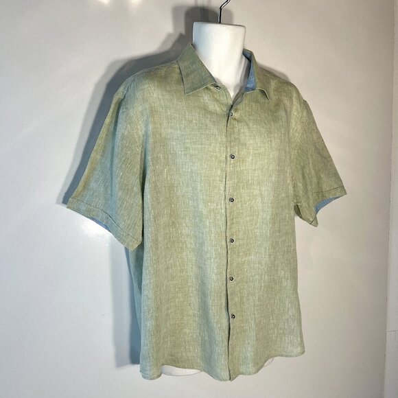 Report Collection Linen SZ XXL Shirt Daywear Resort Vacation Office Lightweight - Picture 1 of 9